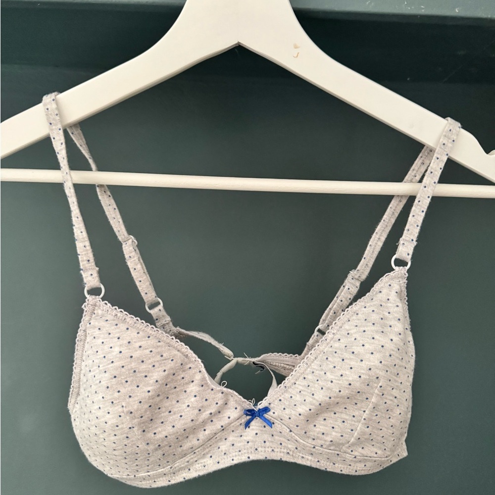 Petit Bateau Gray and Blue Girls bra 18 yrs or Woman petite
